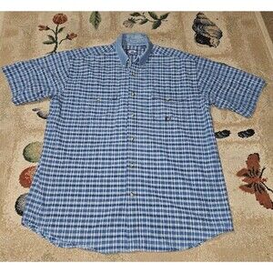 Vintage 90s Roper Short Sleeve Shirt Denim Collar Oversized Fit